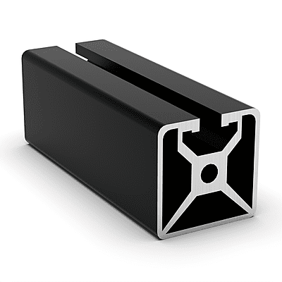 TSLOTS 1501-LS-Black 1.5" x 1.5" Monoslot Black Anodize .32" tslot Aluminum Framing Profile