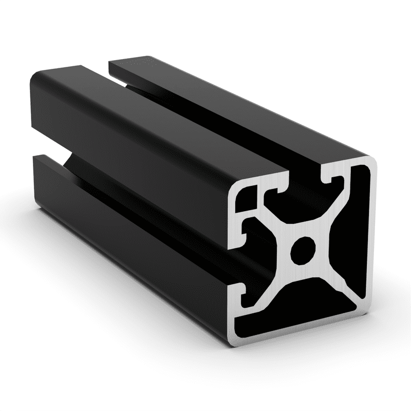 TSLOTS 1502-LS-Black 1.5" x 1.5" Bislot Adj Black Anodize .32" tslot Aluminum Framing Profile TSLOTS 1502-LS-Black 1.5" x 1.5" Bislot Adj Black Anodize .32" tslot Aluminum Framing Profile