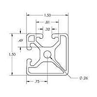 TSLOTS 1502-LS 1.5" x 1.5" Bislot Adj .32" tslot Aluminum Framing Profile TSLOTS 1502-LS 1.5" x 1.5" Bislot Adj .32" tslot Aluminum Framing Profile