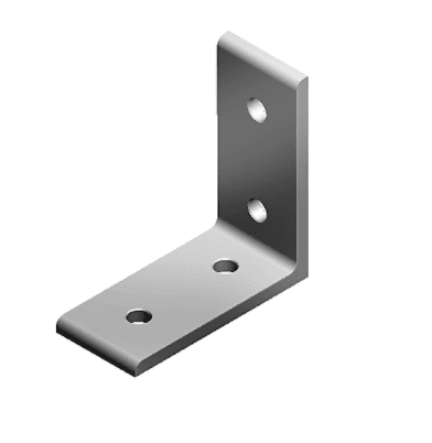FATH tall inside corner bracket, 90-degree, 4 holes, slot size 8 - Part # 093WD3876